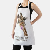 Grappige Giraffe Tongue Out Smile - Aangepaste tek Schort (Insitu)