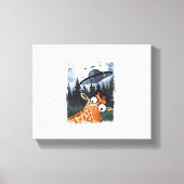 Grappige Giraffe UFO Dierenpark Dier Grappig Meme  Canvas Afdruk (Voorkant)
