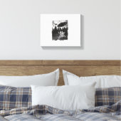 Grappige Giraffe UFO Dierenpark Dier Grappige Meme Canvas Afdruk (Insitu (Slaapkamer))