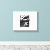 Grappige Giraffe UFO Dierenpark Dier Grappige Meme Canvas Afdruk (Insitu (Houten vloer))