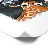 Grappige Giraffe UFO Dierentuin Dier Grappig Meme  Poster (Hoek)