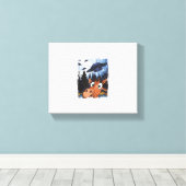Grappige Giraffe UFO Dierentuin Dier Grappige Meme Canvas Afdruk (Insitu (Houten vloer))