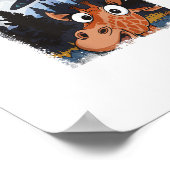 Grappige Giraffe UFO Dierentuin Dier Grappige Meme Poster (Hoek)