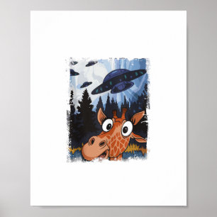 Grappige Giraffe UFO Dierentuin Dier Grappige Meme Poster