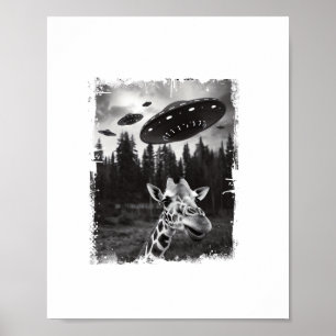 Grappige Giraffe UFO Dierentuin Dier Grappige Meme Poster