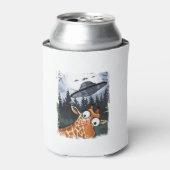 Grappige Giraffe UFO Zoo Animal Weird Meme Graphic Blikjeskoeler (Blikje Voorkant)