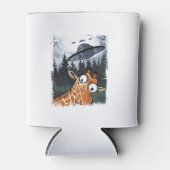 Grappige Giraffe UFO Zoo Animal Weird Meme Graphic Blikjeskoeler (Voorkant)