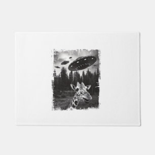 Grappige Giraffe UFO Zoo Animal Weird Meme Graphic Deurmat