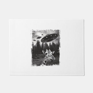 Grappige Giraffe UFO Zoo Animal Weird Meme Graphic Deurmat