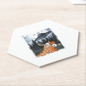 Grappige Giraffe UFO Zoo Animal Weird Meme Graphic Kartonnen Onderzetters (Schuin)