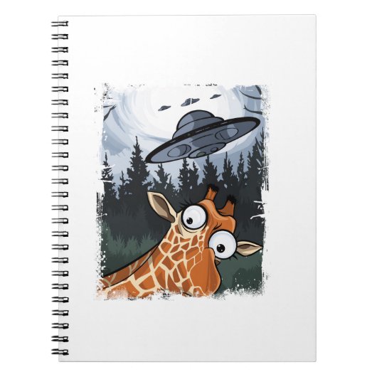 Grappige Giraffe UFO Zoo Animal Weird Meme Graphic Notitieboek (Voorkant)