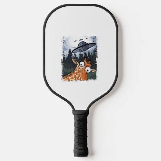 Grappige Giraffe UFO Zoo Animal Weird Meme Graphic Pickleball Paddle (Voorkant)