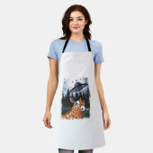 Grappige Giraffe UFO Zoo Animal Weird Meme Graphic Schort (Gedragen)