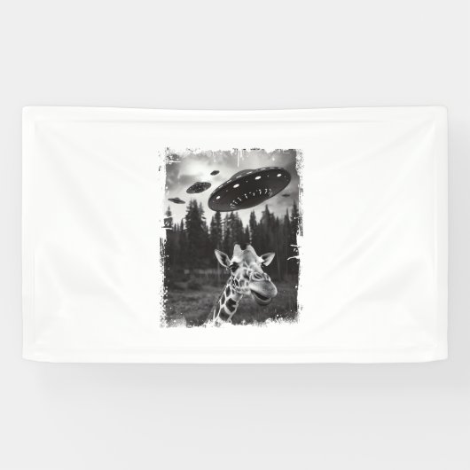 Grappige Giraffe UFO Zoo Animal Weird Meme Graphic Spandoek (Horizontaal)