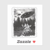 Grappige Giraffe UFO Zoo Animal Weird Meme Graphic Sticker (Vel)