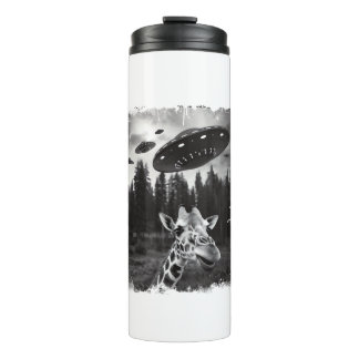 Grappige Giraffe UFO Zoo Animal Weird Meme Graphic Thermosbeker