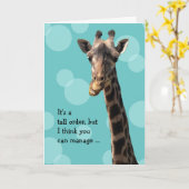Grappige Giraffe Verjaardagskaart Kaart (Gele Bloem)