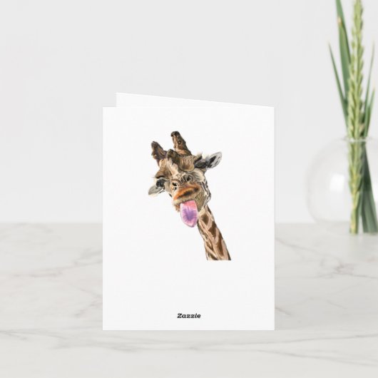 Grappige Giraffe Verjaardagskaart Kaart (Achterkant)