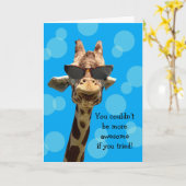Grappige Giraffe Verjaardagskaart Kaart (Gele Bloem)