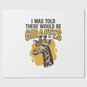 Grappige Giraffe Vintage Gravure Shirt Ontwerp_1 Cadeaupapier