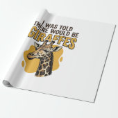 Grappige Giraffe Vintage Gravure Shirt Ontwerp_1 Cadeaupapier (Uitgerold)