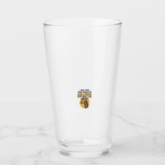 Grappige Giraffe Vintage Gravure Shirt Ontwerp_1 Glas (Voorkant)