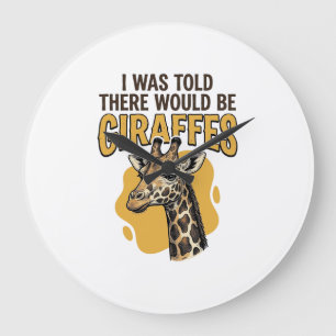Grappige Giraffe Vintage Gravure Shirt Ontwerp_1 Grote Klok