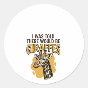 Grappige Giraffe Vintage Gravure Shirt Ontwerp_1 Ronde Sticker