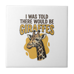 Grappige Giraffe Vintage Gravure Shirt Ontwerp_1 Tegeltje