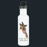 Grappige Giraffe waterfles - aangepaste tekst Waterfles<br><div class="desc">Waterflesjes met Funny Giraffe Tongue Out en Playful Wink Cartoon Drawing Animal Smile - Kies / Voeg Uw Unieke Tekst / Lettertype / Kleur - Maak Uw Speciale Gift - Formaat wijzigen en verplaatsen of verwijderen en elementen / afbeelding toevoegen met maatwerktool ! - Tekenen en ontwerpen door MIGNED. U...</div>