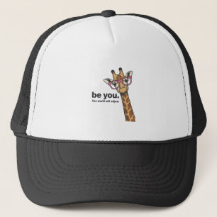 Grappige Giraffe Wees Jij Vintage Gravure Shirt On Trucker Pet