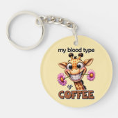 Grappige giraffe woordkunst koffie sleutelhanger (Voorkant)