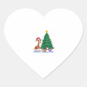 Grappige Giraffe Xmas Tree Lights Rendier Pet Chri Hart Sticker