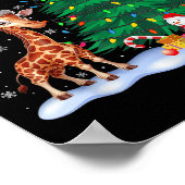 Grappige Giraffe Xmas Tree Lights Rendier Pet Chri Poster (Hoek)