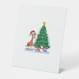 Grappige Giraffe Xmas Tree Lights Rendier Pet Chri Reclamebord Met Voetstuk