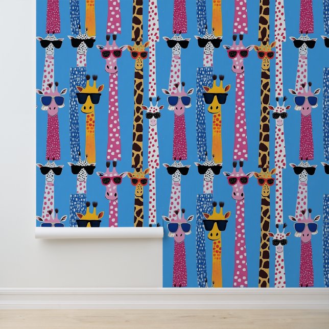 Grappige giraffen met zonnebril behang (Applicatie)