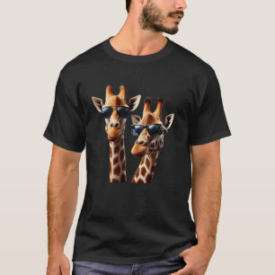 Grappige Giraffen met Zonnebril Savannah Afrika Gi T-shirt