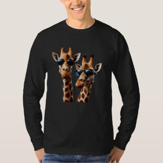 Grappige giraffen met zonnebril savanne Afrika Gir T-shirt