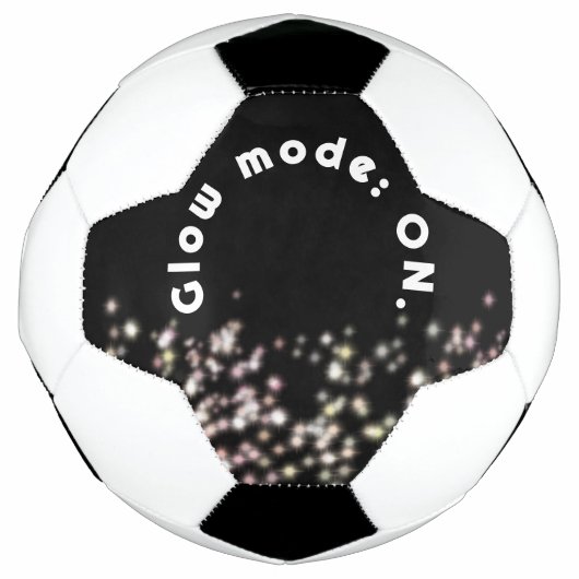 Grappige girly glow glitter inspirerend sprankelen voetbal (Voorkant)