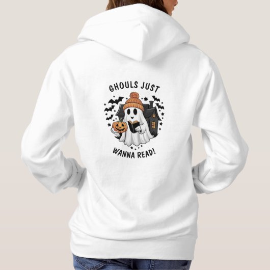 Grappige Girly Halloween boekenliefhebbers Hoodie (Achterkant)