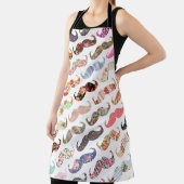 Grappige girly kleurrijke bloemmotieven snorren schort (Insitu)