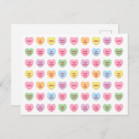 Grappige girly schattige aangepaste conversatie sn briefkaart (Voorkant / Achterkant)