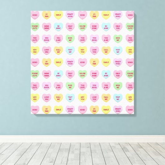 Grappige girly schattige aangepaste conversatie sn canvas afdruk (Insitu (Houten vloer))