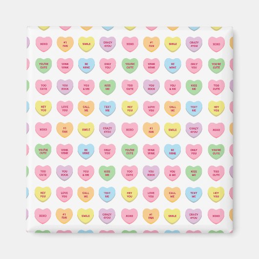 Grappige girly schattige aangepaste conversatie sn magneet (Voorkant)