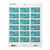 Grappige Girly Turquoise Floral Aztec snorren Etiket (Full Sheet)