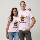Grappige Gitaar Kat T-shirt "MEOW" Muziek Lover T- (Unisex)