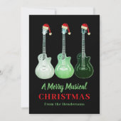 Grappige gitaar Kerst Merry Musical gepersonalisee Feestdagenkaart (Voorkant)