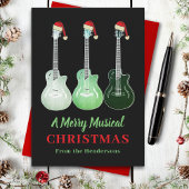 Grappige gitaar Kerst Merry Musical gepersonalisee Feestdagenkaart