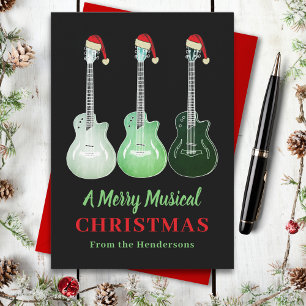 Grappige gitaar Kerst Merry Musical gepersonalisee Feestdagenkaart