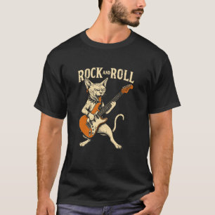 Grappige gitaar spelende Sphynx kat Rock koele kat T-shirt
